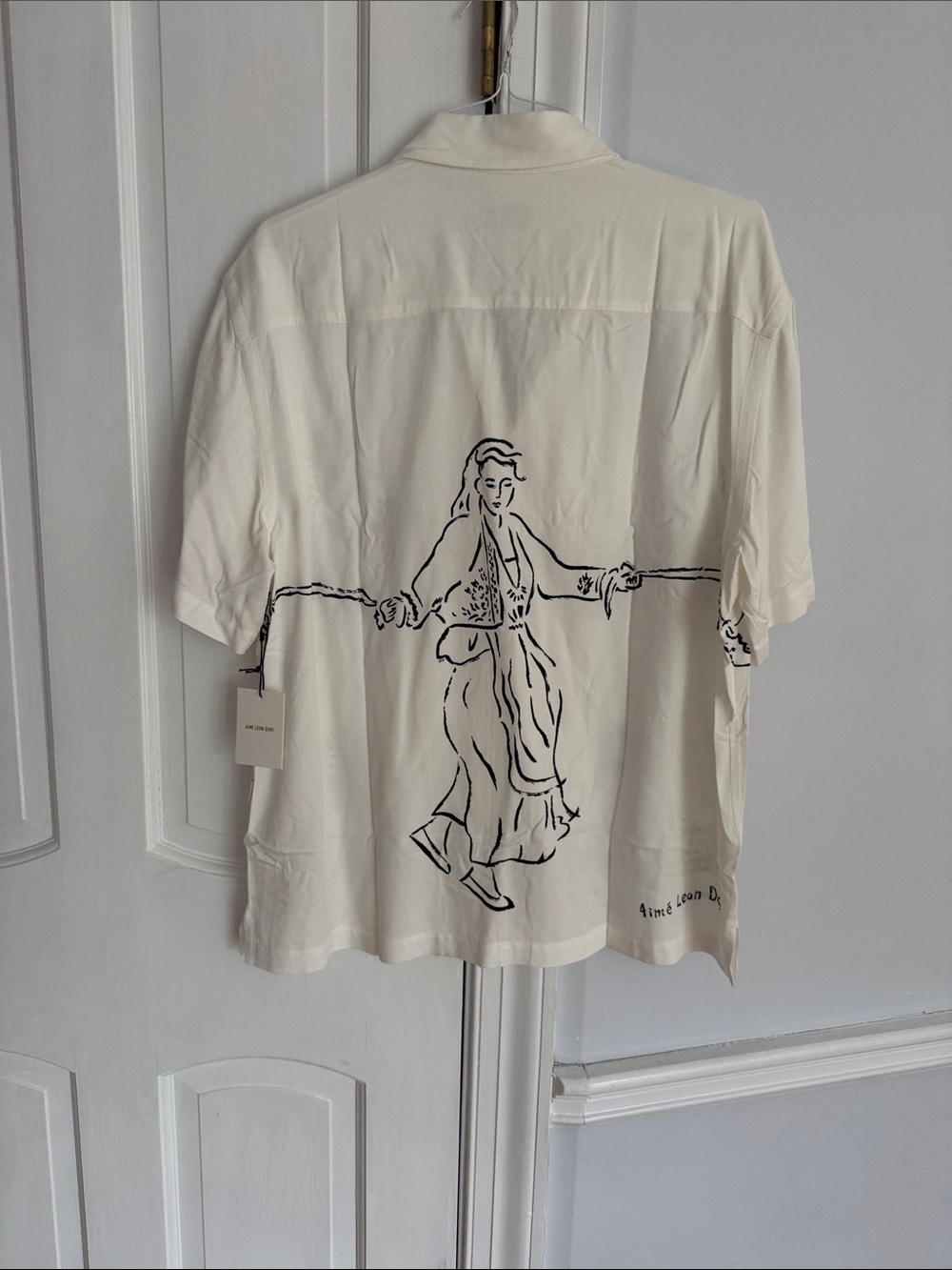 Aime  Leon Dore Choros Button Up Shirt in White - Picture 2 of 6
